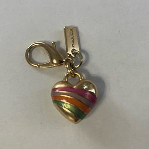 Coach gold heart charm